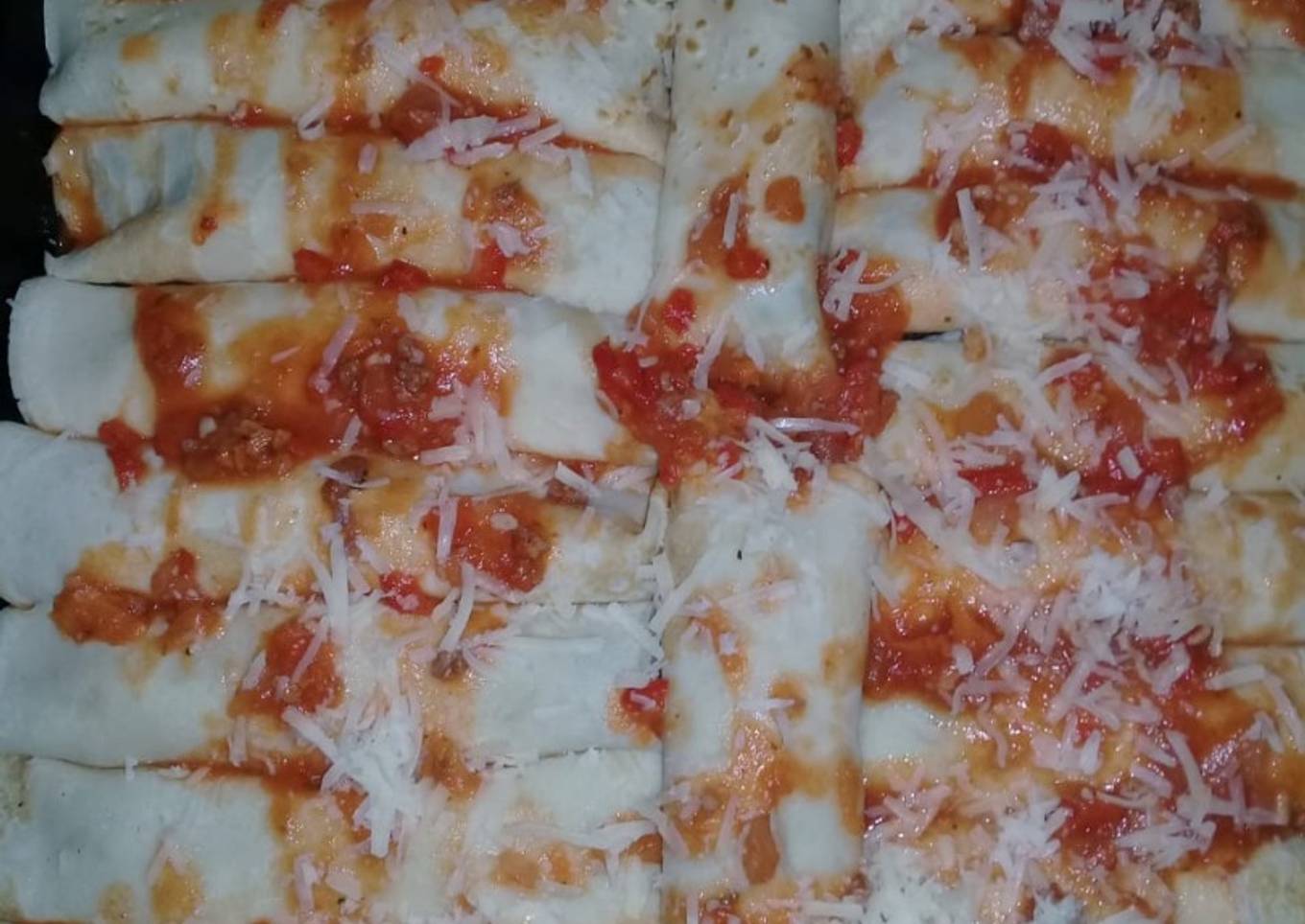 Canelones de pollo y acelga