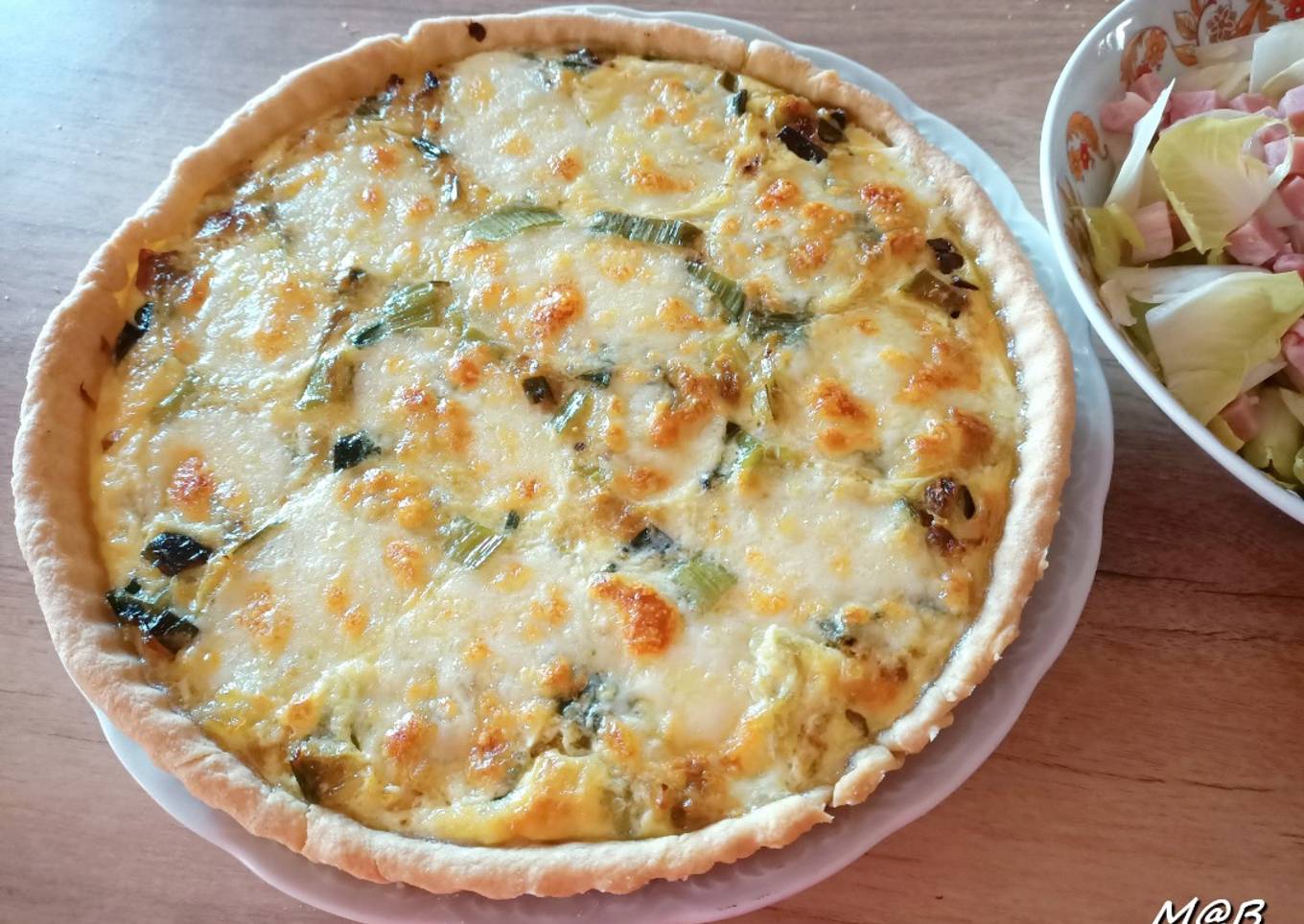 Tarte poireaux et mozzarella