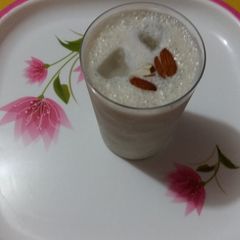 A picture of Badam banana shake.