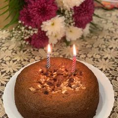 Wheat flour jaggery cake A picture of Wheat flour jaggery cake.