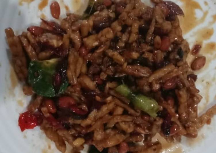 Resep Mudah 273. Kering Tempe Kacang Pedas Manis Lezat Mantap