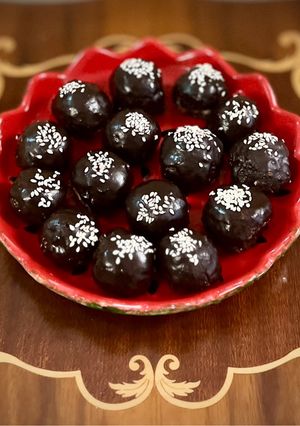 عکسی از دستور ترافل شکلاتی رژیمی با پودر بادام (تفاله بادام)🥜