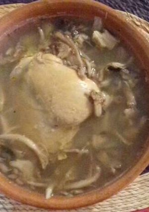 Una foto de Pollo con escobetas (hongos)