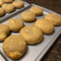 A picture of Roti Boy (coffee bun with butter & cheese filling).