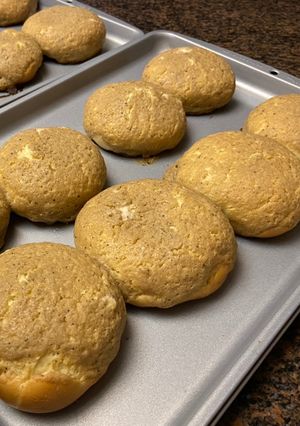 A picture of Roti Boy (coffee bun with butter & cheese filling).