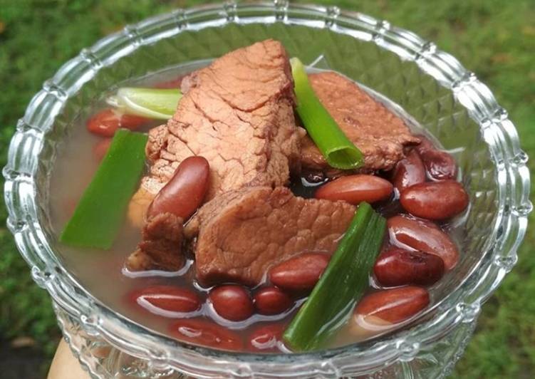 Langkah membuat Sup Daging Kacang Merah enak