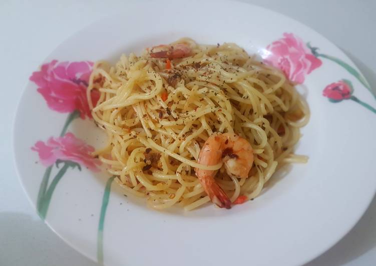 Resep Shrimp Aglio Olio Spaghetti Anti Gagal