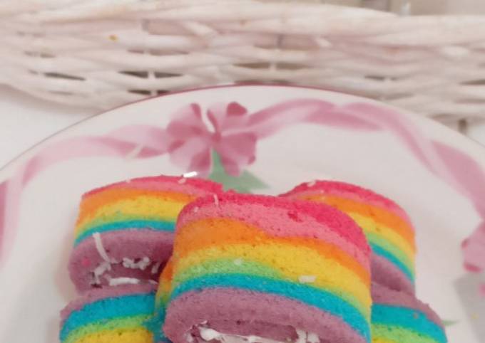 Recipe: Tasty Rainbow Roll Cake