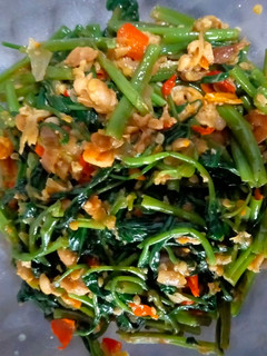 Foto resep Cah kangkung sambal tempe