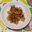 Calabaza, patata y cebolla al horno con algas