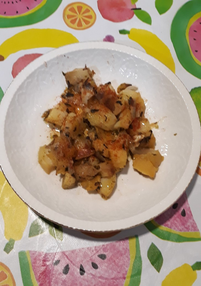 Una foto de Calabaza, patata y cebolla al horno con algas