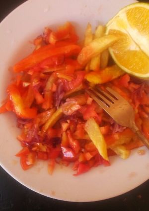 A picture of Chips kachumbari#marathonrecipe.