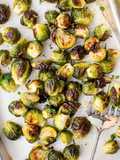Roasted Brussels Sprout with Corn Cashews and cranberries