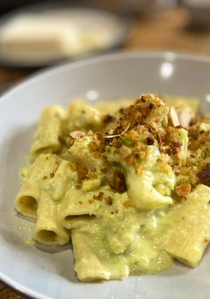 A picture of Creamy romanesco pasta without cream 😍 SO GOOD.