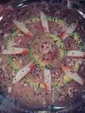 Carpaccio de Pez Vela con Cangrejo y Aguacate