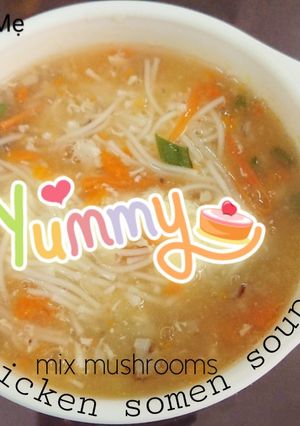 Hình của món Chicken somen noodles soup - Mì somen thịt gà.