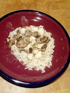 A picture of Sauteed Mushrooms and Scallops.