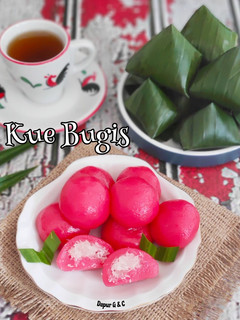 Foto resep Kue Bugis tepung ketan putih rasa strawberry