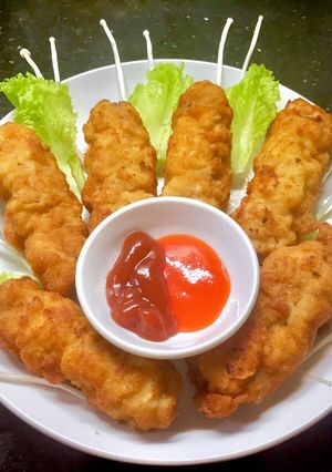 Hình của món Thịt cuộn nấm chiên xù.