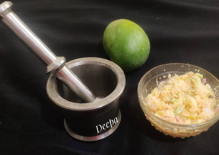 Recipe of Quick Kairi (Raw Mango) &amp; Onion Chutney