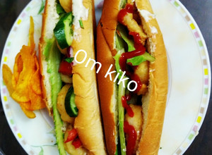 صورة لوصفة ساندوتش الجمبري المقلي 🥖🍤