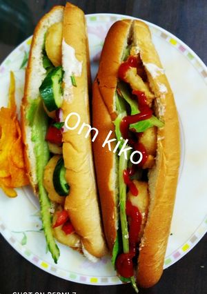 صورة لوصفة ساندوتش الجمبري المقلي 🥖🍤