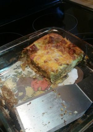 A picture of Cheesy Egg Ham Strata.