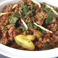 A picture of Qeema matar (minced meat with peas).