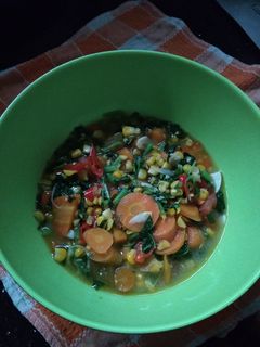Foto resep Tumis Bayam, jagung, wortel