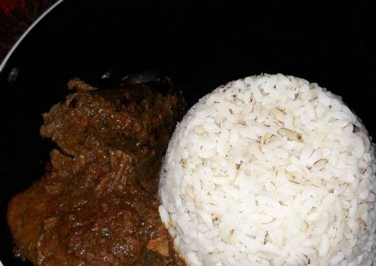 Ofada rice with sauce
