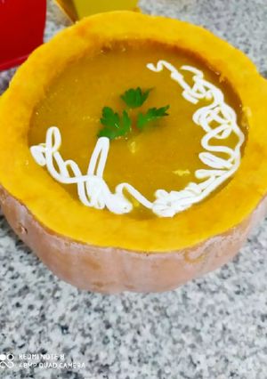 عکسی از دستور سوپ کدو حلوایی