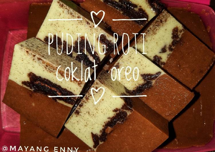 Puding roti coklat oreo