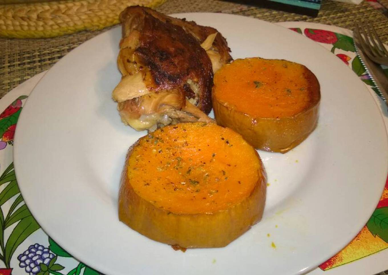 Pollo al limón (Al Horno con guarnición de Calabaza)