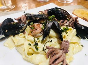 Una foto de Pasta De Mariscos di 4 Quesos al estilo Sonorense