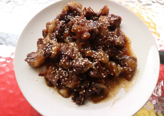 Beef teriyaki (daging sapi teriyaki)