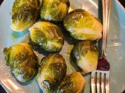 A picture of steamed brussel sprouts