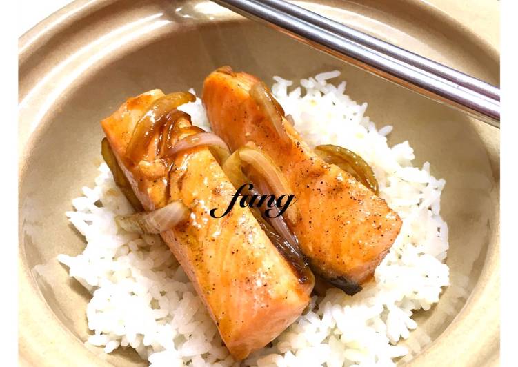 Resep Salmon Teriyaki Rice Bowl Yang Nikmat