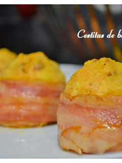 Una foto de Cestitas de beicon rellenas
