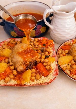 صورة لوصفة كسكس جزائري 🇩🇿 بمرق احمر 😍❤️