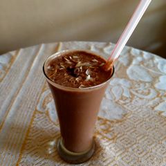 A picture of Chikoo Choclate Banana Smoothie.