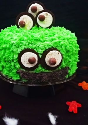 A picture of Monster Oreo Cake with Oreo Buttercream Frosting.
