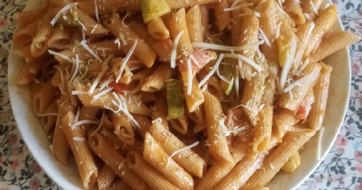 Pasta integral con champiñones y pollo Receta de Cuqui Bastida, Receta