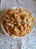 Pasta integral con calabacín y bacon ahumado