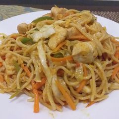 A picture of Desi style spaghetti.