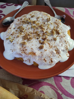 Una foto de Flan tipo carrot cake fit