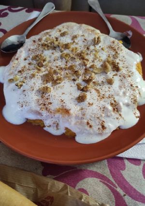 Una foto de Flan tipo carrot cake fit