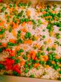 Arroz con guisantes y zanahorias!