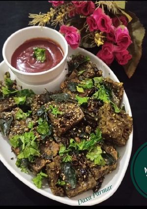 A picture of Colocasia OR Arbi Leaves Dhokla (Gujarati Special).
