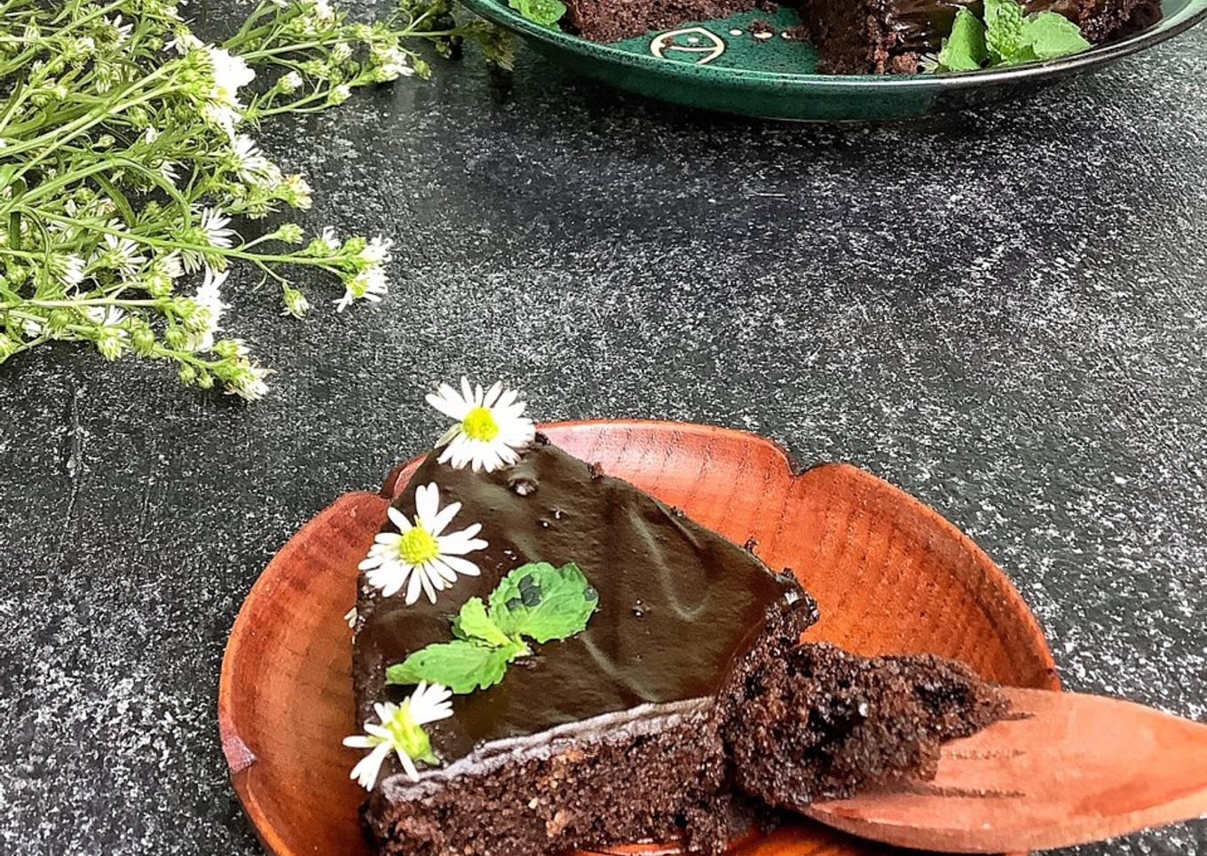 Chamomile Mint Chocolate Almond Cake -non gluten