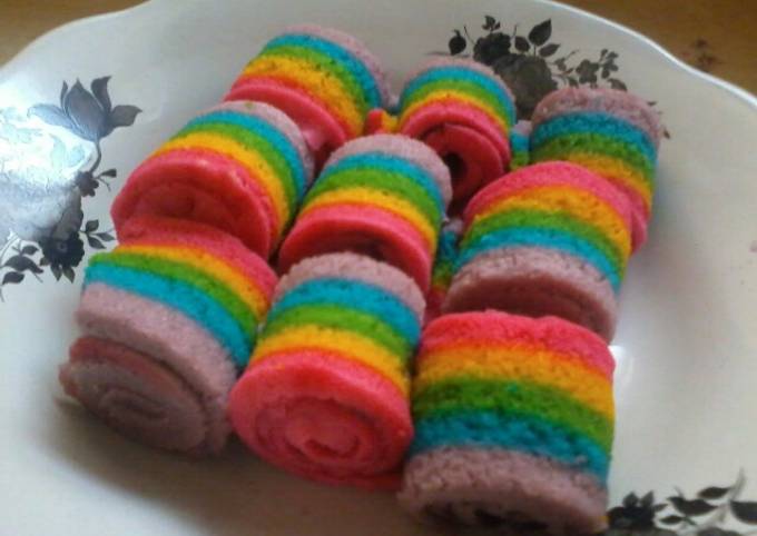 Easiest Way to Make Appetizing Bolu gulung pelangi super mini